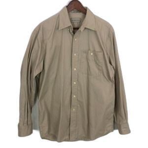 Cutter & Buck Tan Long Sleeve Button Down Shirt Men's Size Medium Morgan Sleeve